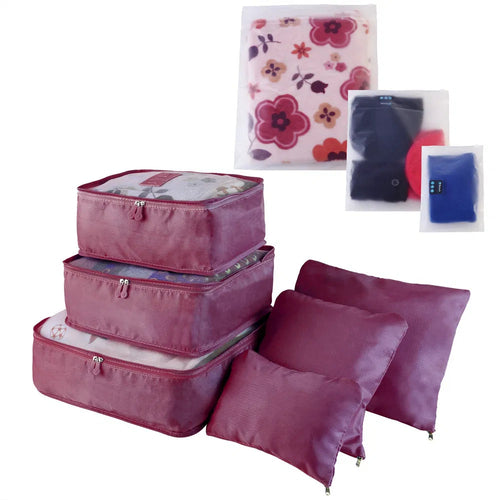 9-Piece Travel Luggage Organizer Set — Packing Cubes & Pouches
