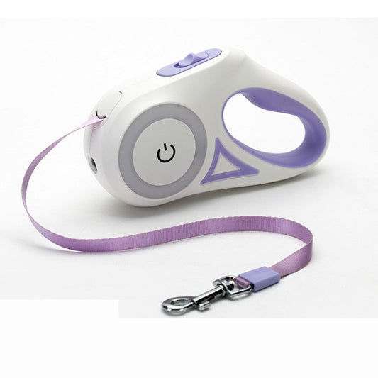 LED Retractable Dog Leash — RGB Light for Safe Night Walks