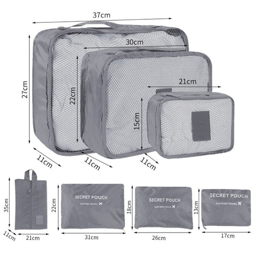 7-Piece Suitcase Organizer Set — Travel Packing Cubes