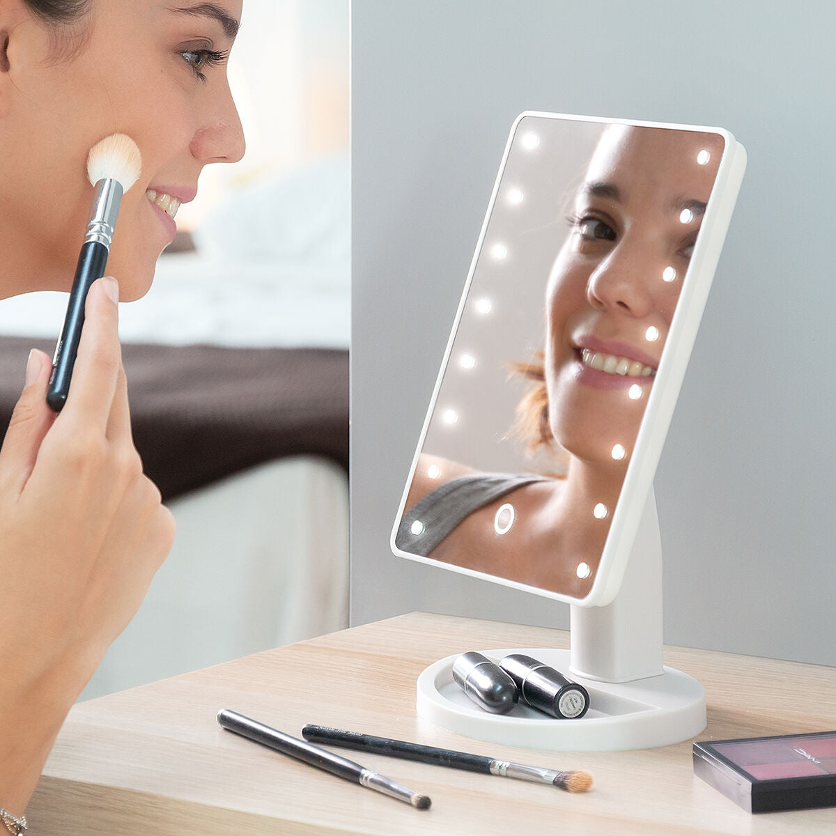 Touch LED Makeup Mirror — Adjustable Brightness Vanity Light