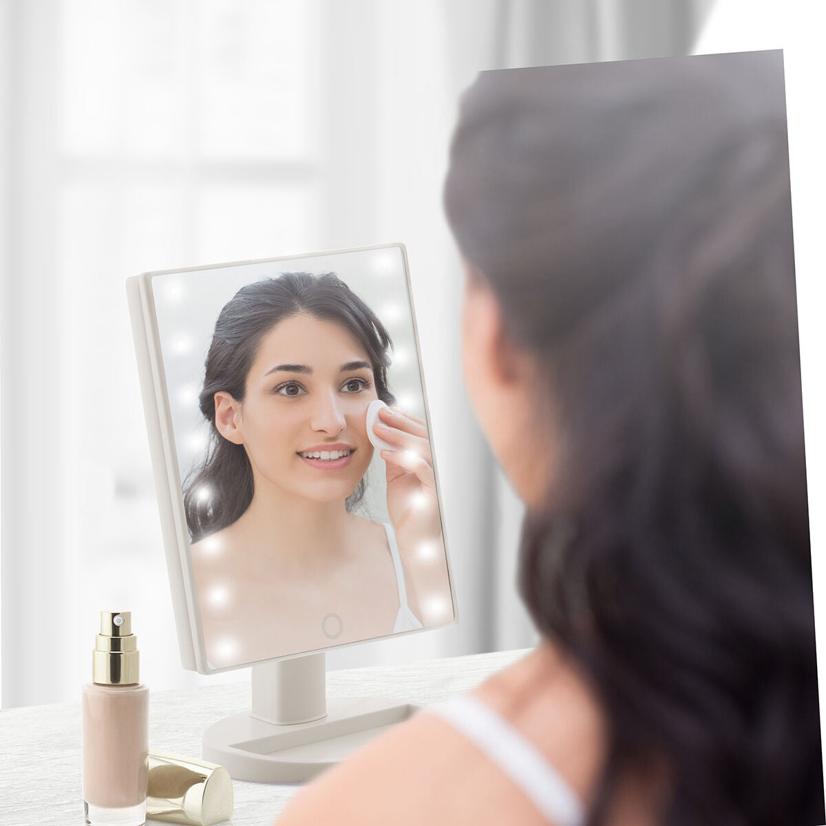 Touch LED Makeup Mirror — Adjustable Brightness Vanity Light