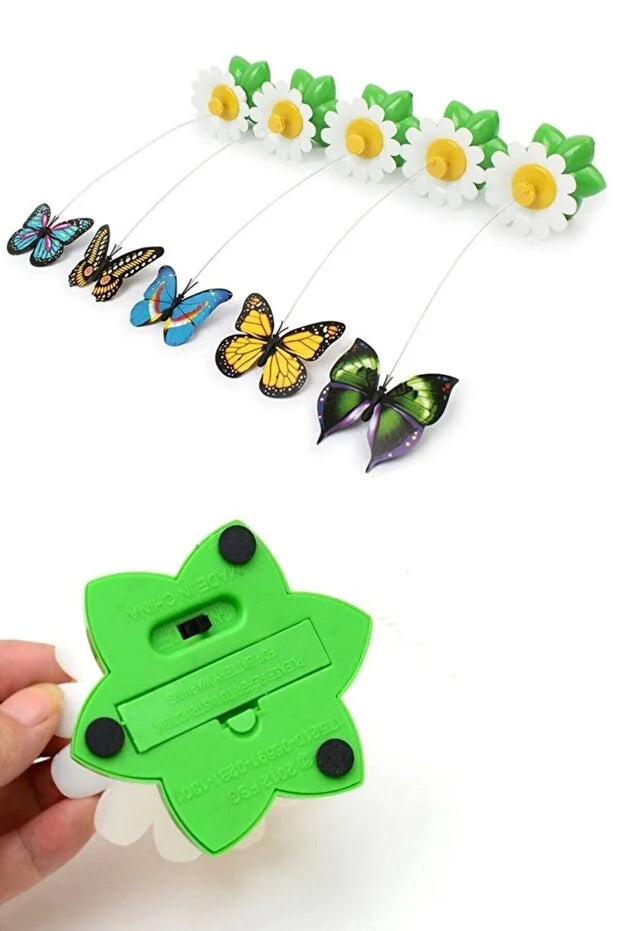 Interactive Rotating Butterfly Cat Toy — Auto Moving