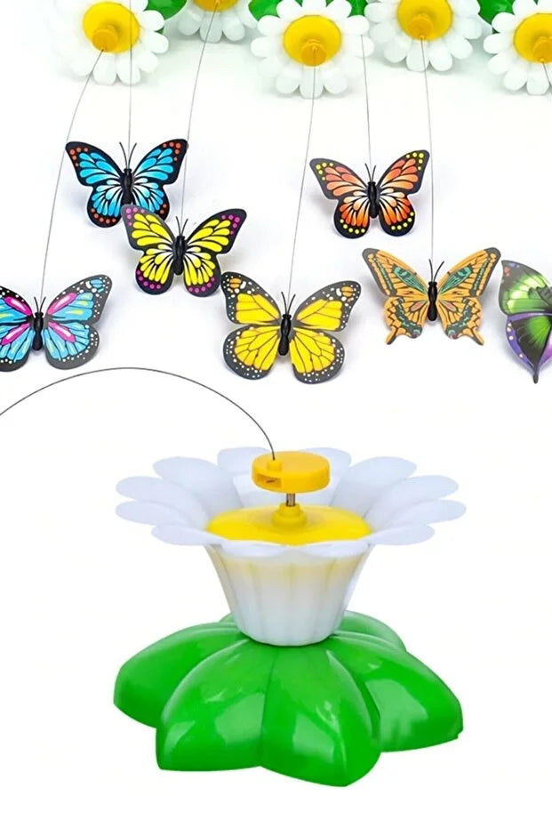 Interactive Rotating Butterfly Cat Toy — Auto Moving