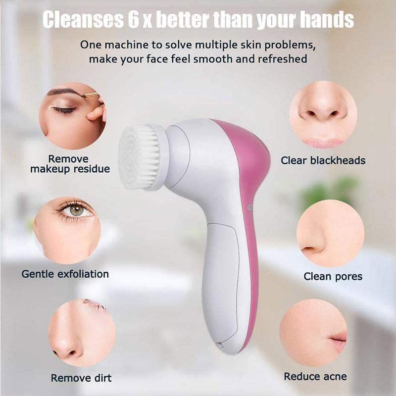 5-in-1 Electric Facial Cleansing Brush Set — Deep Pore Clean