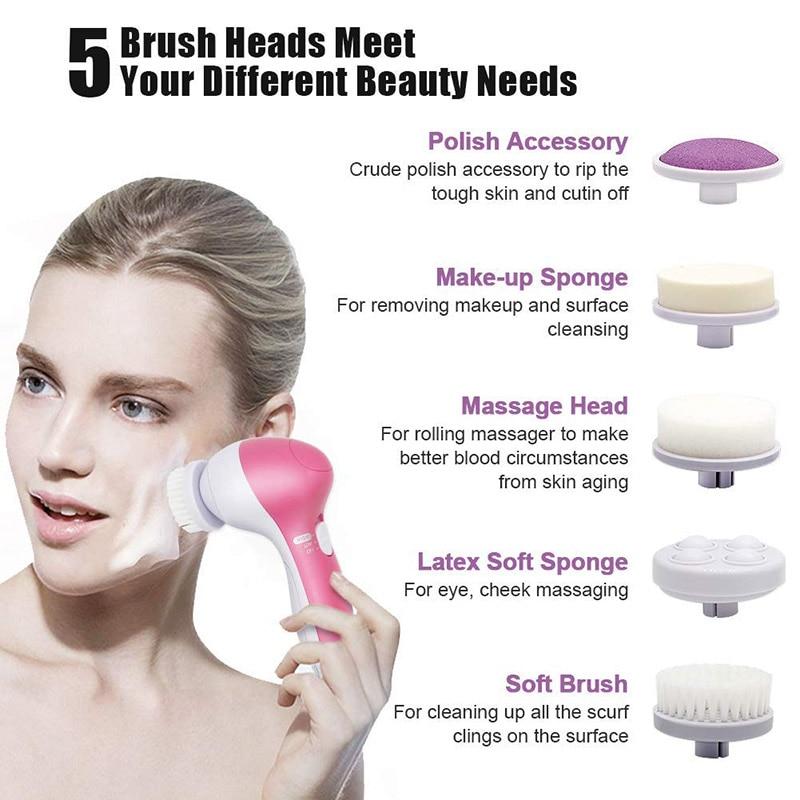 5-in-1 Electric Facial Cleansing Brush Set — Deep Pore Clean
