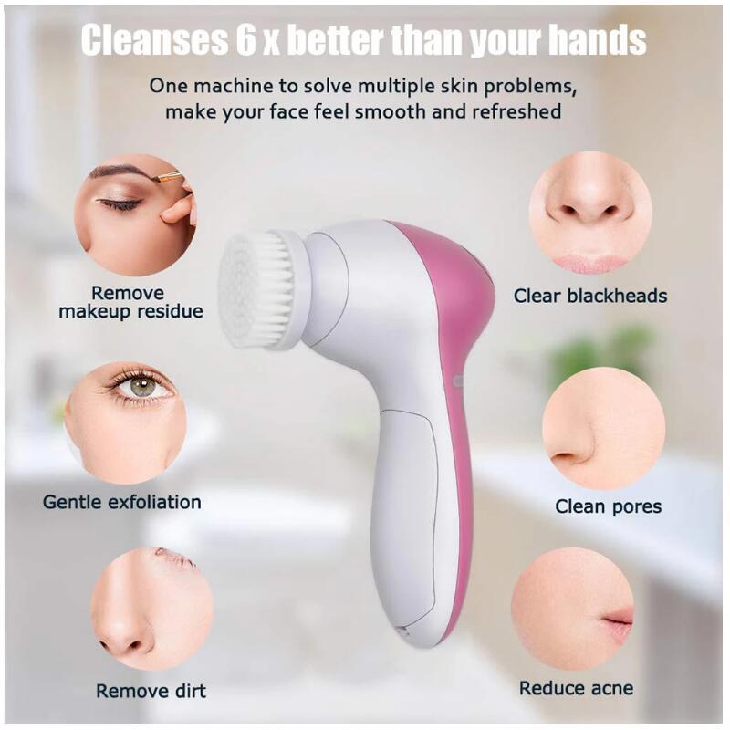 5-in-1 Electric Facial Cleansing Brush Set — Deep Pore Clean