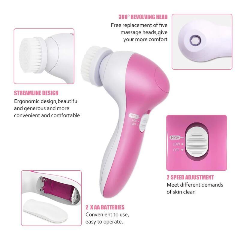 5-in-1 Electric Facial Cleansing Brush Set — Deep Pore Clean