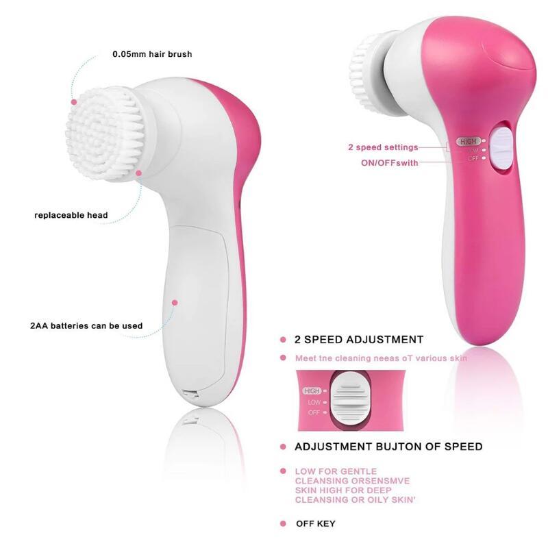 5-in-1 Electric Facial Cleansing Brush Set — Deep Pore Clean